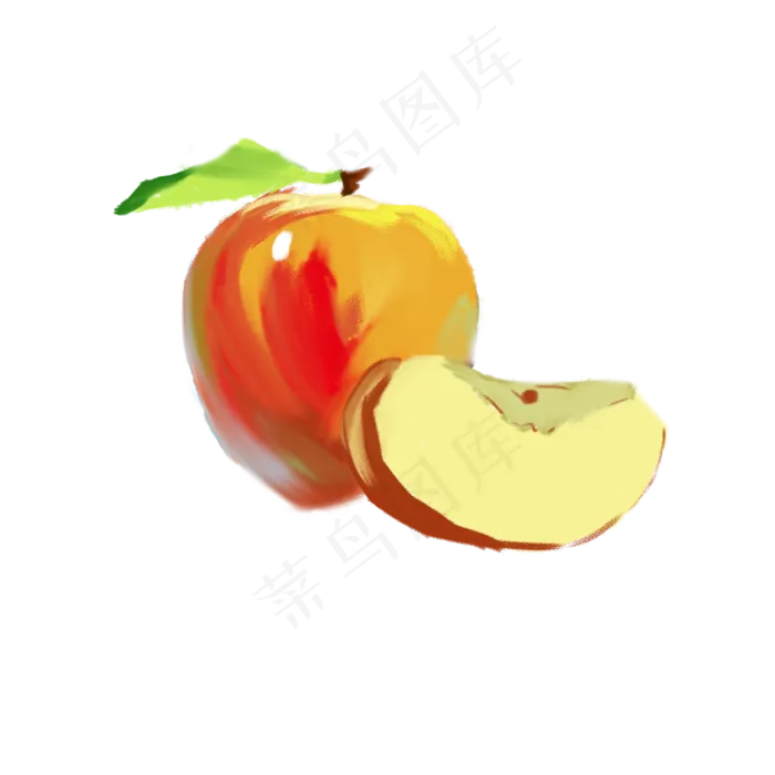 夏天苹果手绘免抠素材(2000X2000(DPI:300))psd模版下载