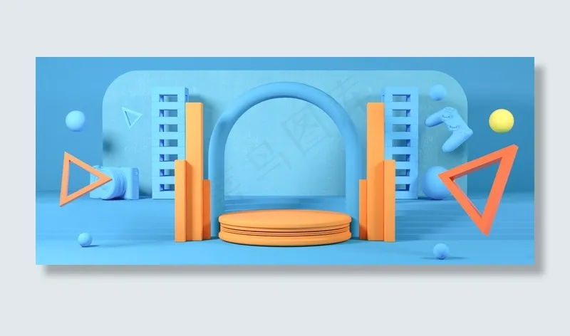 C4D电商618促销展台(1920*800px 	       )