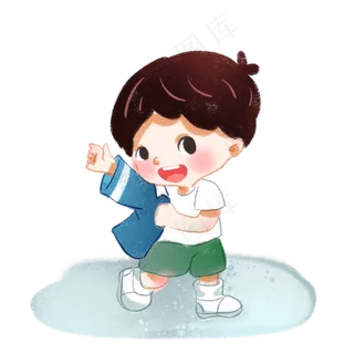 人物蜡笔风穿衣服,免抠元素