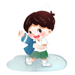 人物蜡笔风穿衣服,免抠元素