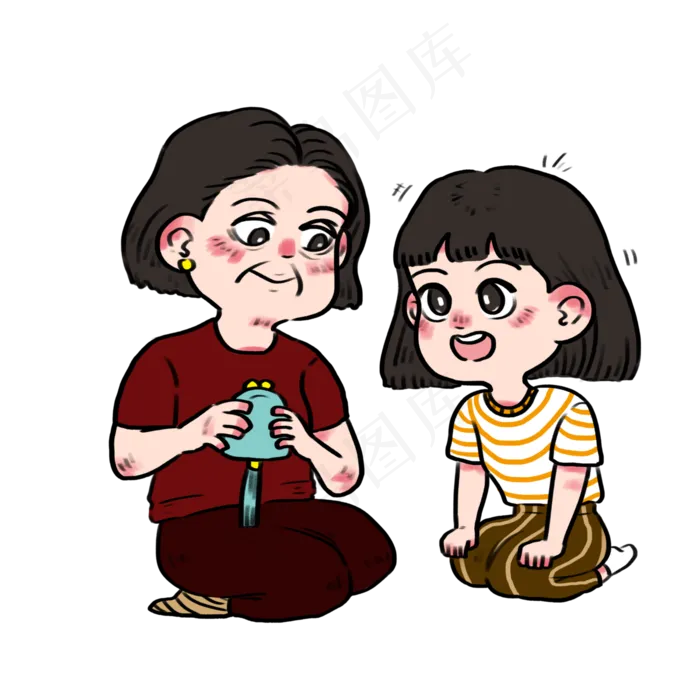 端午节长辈给小孩子送漂亮荷包(4000X4000(DPI:300))psd模版下载