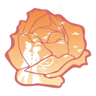 七夕情人节玫瑰花里的牛郎织女六