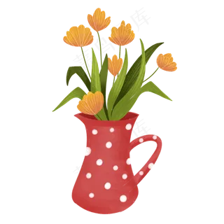 花瓶里的郁金香花朵