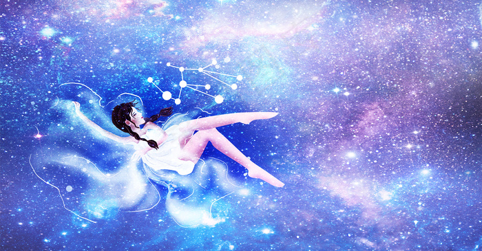 唯美梦想光芒夜空星座