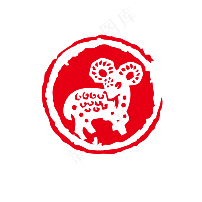中国风红色十二生肖印章矢量可商cdr矢量模版下载