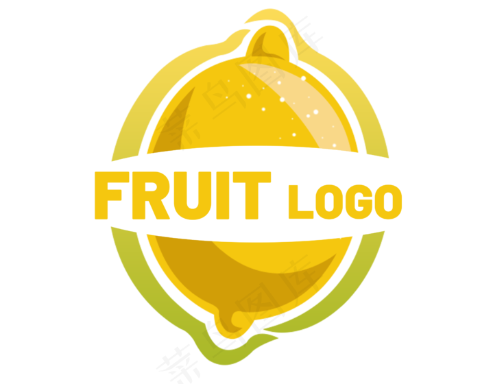 黄色柠檬水果LOGO(2500X2000(DPI:300))psd模版下载