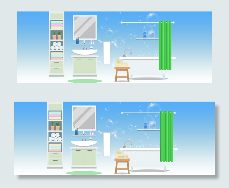 温馨家居卫生间小清新蓝色背景