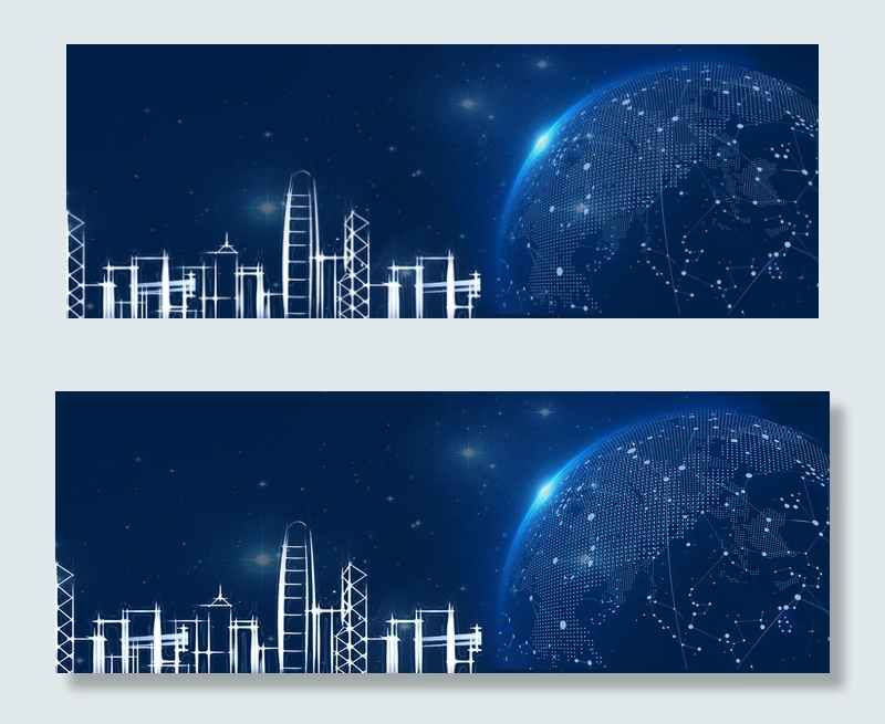 简约科技光感城市banner(1920*700px 	       )psd模版下载