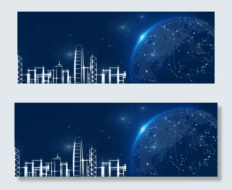 简约科技光感城市banner(1920*700px 	       )psd模版下载
