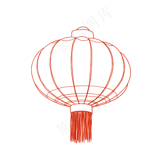 元宵节线稿灯笼节日素材,免抠元素(3000*3000px)ai矢量模版下载