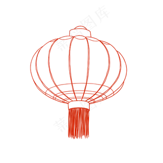 元宵节线稿灯笼节日素材,免抠元素