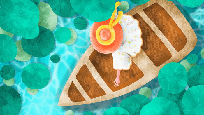 夏天立夏夏季出游泛舟(2880X1620(DPI:300))psd模版下载