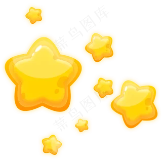 黄色节日星星,免抠元素