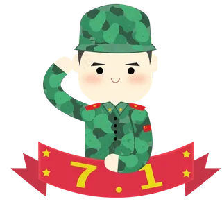 绿色迷彩服卡通军官免抠图