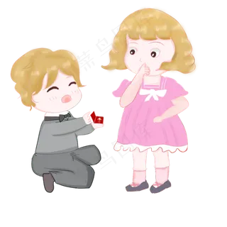 男孩向女孩求婚场景