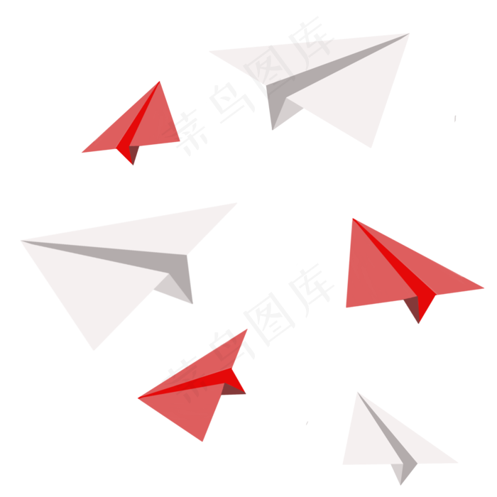 白色与红色的纸飞机