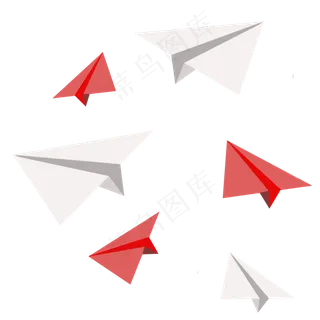 白色与红色的纸飞机