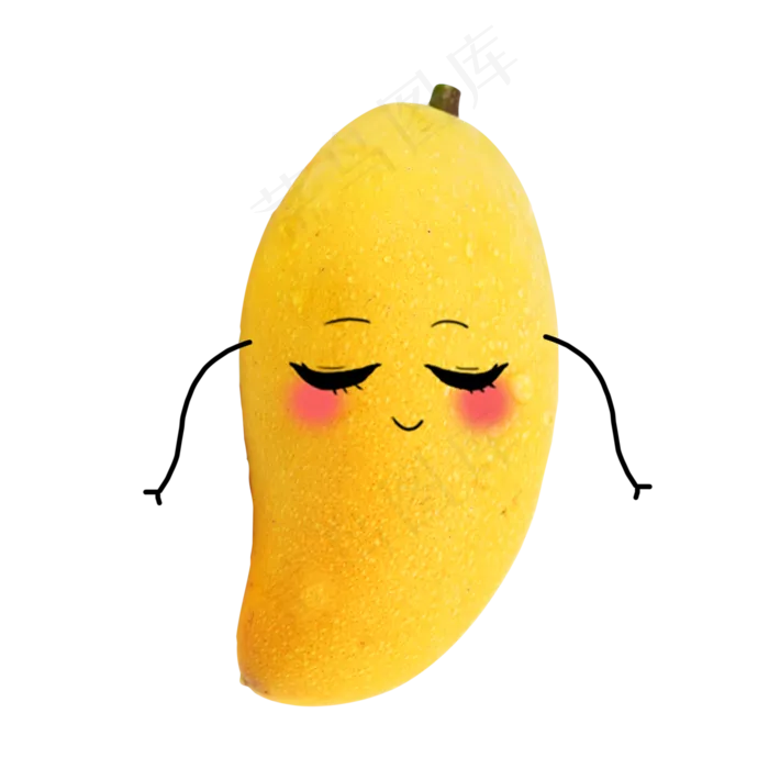 可爱害羞的芒果(3826X3826(DPI:350))psd模版下载