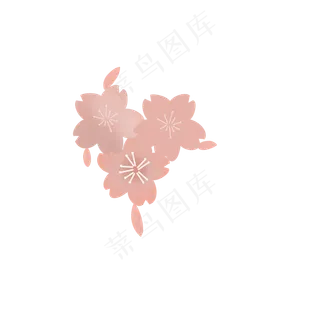 小清新樱花花瓣樱花花朵组合