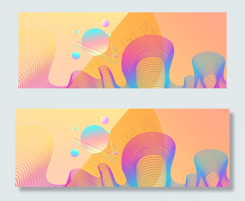 科技感动感线条梦幻背景banner