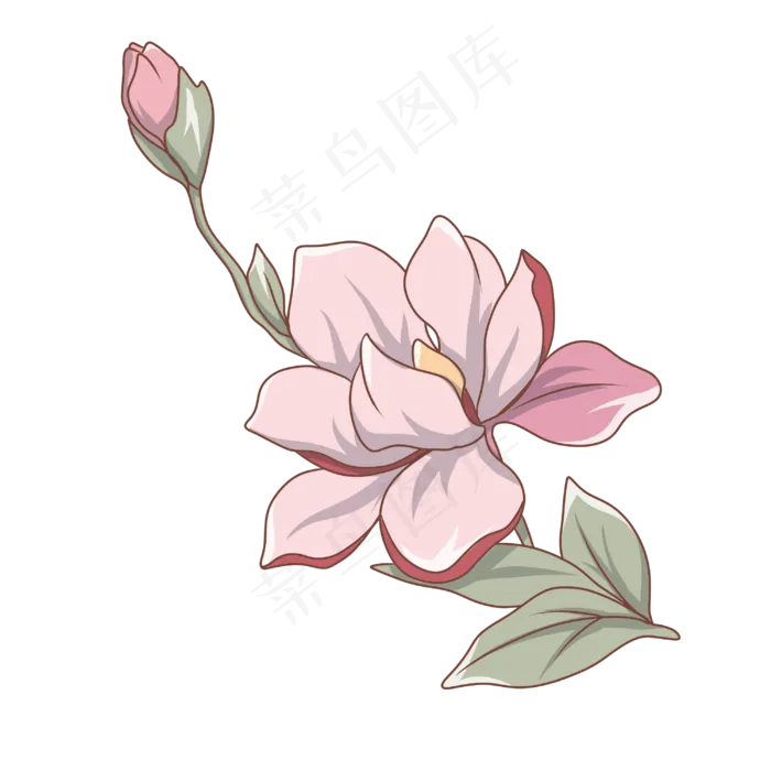 粉色荷花卡通(3000X3000(DPI:300))psd模版下载