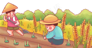 二十四节气芒种种植耕种,免抠元素