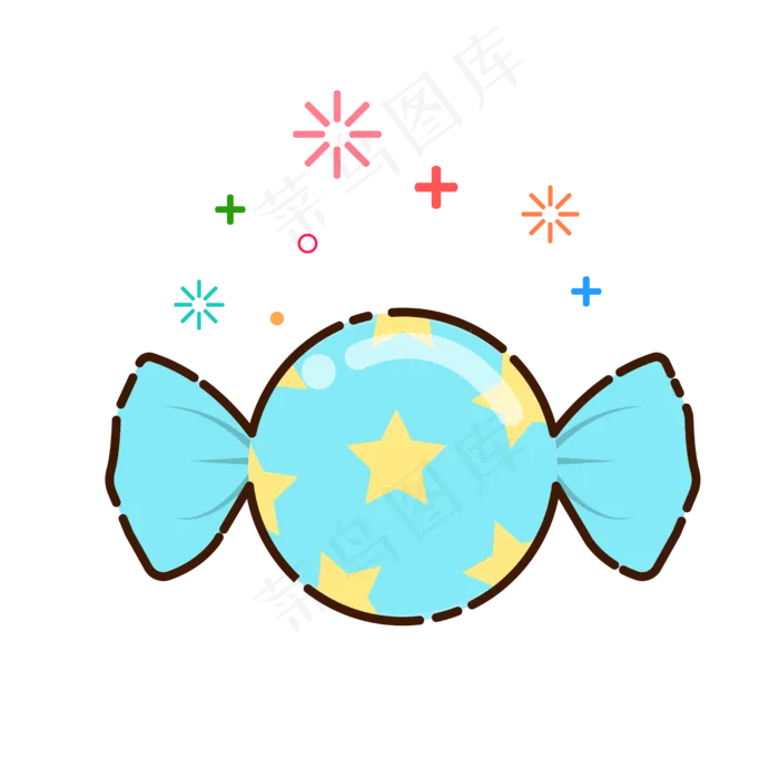 手绘矢量MBE风格可爱糖果,免抠元素(7500*7500px 300 dpi )ai矢量模版下载