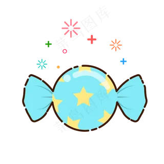 手绘矢量MBE风格可爱糖果,免抠元素