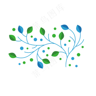 绿色彩色手绘装饰花藤下载