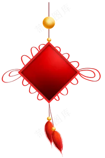 红色中国结文本框,免抠元素