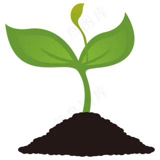 春天树芽发芽装饰矢量图形,免抠元素