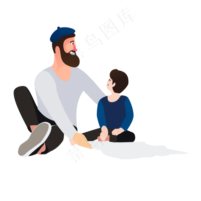 父亲节对坐人物(3508X2480(DPI:300))ai矢量模版下载