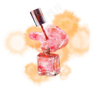 水彩化妆品炫彩指甲油素材
