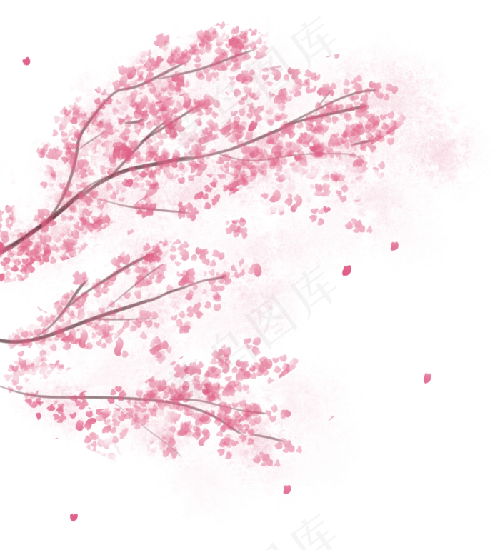中国风桃树桃花