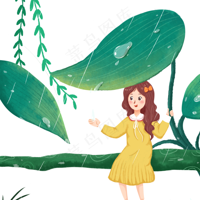 春季雨水节气,免抠元素