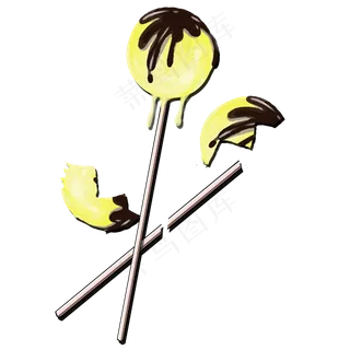 咖啡色的棒棒糖两只