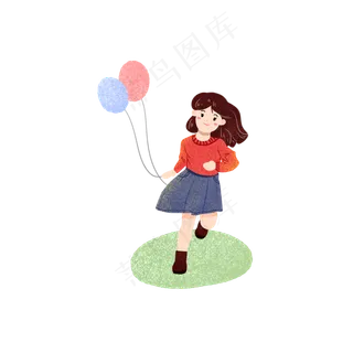 儿童节女孩奔跑素材