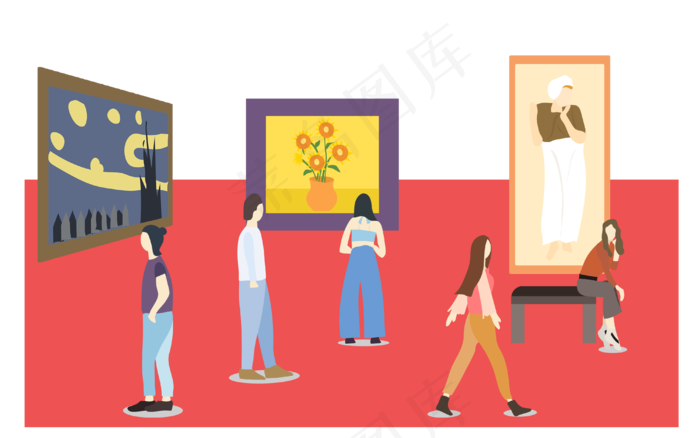 美术馆博物馆艺术品展览文化,免抠元素