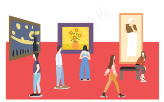 美术馆博物馆艺术品展览文化,免抠元素