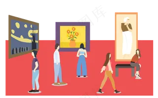 美术馆博物馆艺术品展览文化,免抠元素