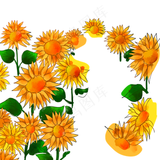 卡通黄色鲜花下载