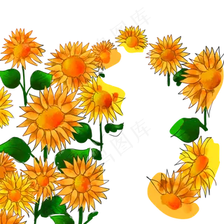 卡通黄色鲜花下载