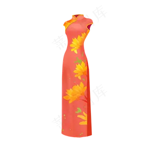 中国风红色旗袍