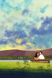 处暑节气天空治愈情侣风景