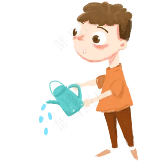 浇花的男孩