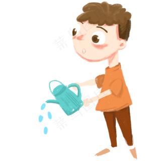浇花的男孩