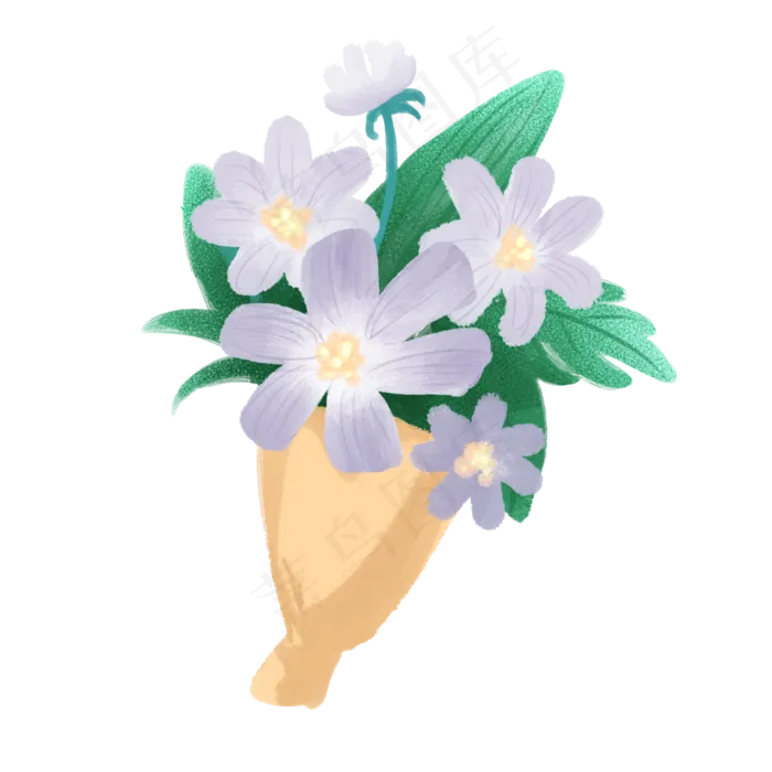 小清新手捧鲜花
