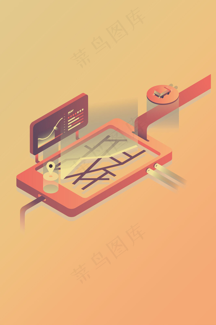 2.5D素材效果图背景图片素材,背景元素