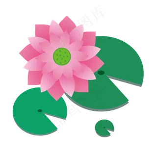 二十四节气之大暑荷叶荷花矢量图