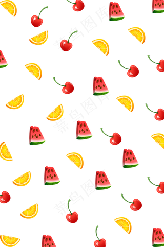 手绘多种水果底纹